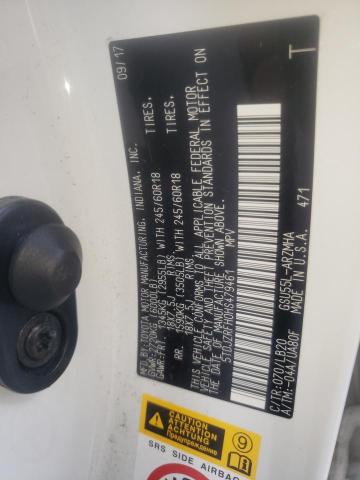 Photo 10 from auction – 2017 TOYOTA HIGHLANDER with VIN 5TDJZRFH0HS479461