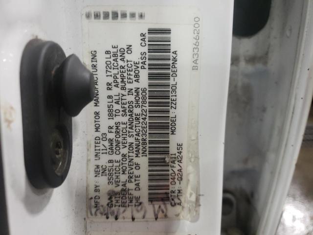 Photo 10 from auction – 2004 TOYOTA COROLLA CE with VIN 1NXBR32E24Z278806