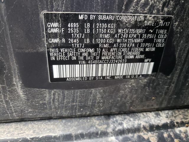 Photo 10 from auction – 2018 SUBARU OUTBACK 2. with VIN 4S4BSACC2J3242623