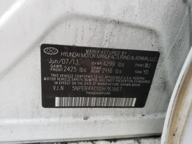 Photo 10 from auction – 2013 HYUNDAI SONATA GLS with VIN 5NPEB4AC0DH761667