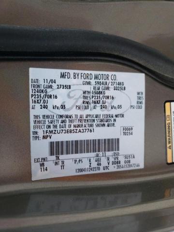 Photo 10 from auction – 2005 FORD EXPLORER X with VIN 1FMZU73E85ZA37761