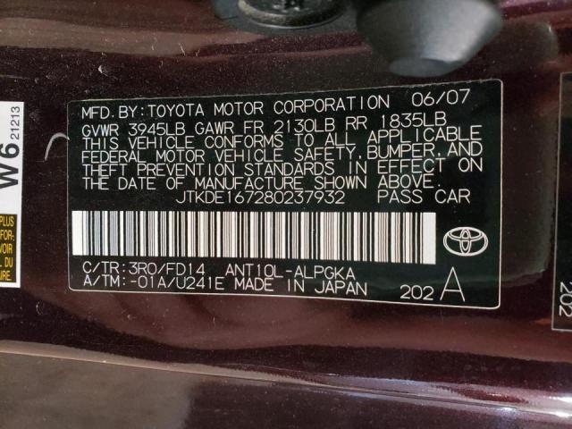 Photo 10 from auction – 2008 TOYOTA SCION TC with VIN JTKDE167280237932