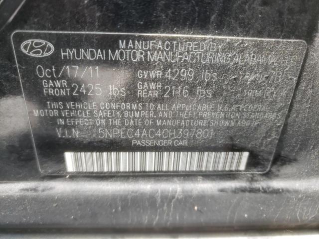 Photo 10 from auction – 2012 HYUNDAI SONATA SE with VIN 5NPEC4AC4CH397801