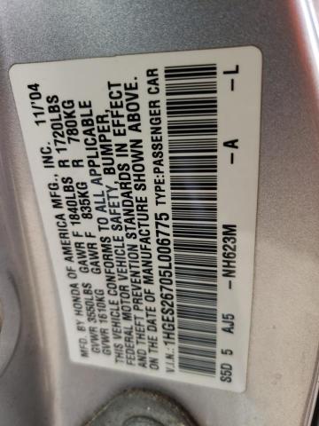 Photo 10 from auction – 2005 HONDA CIVIC EX with VIN 1HGES26705L006775