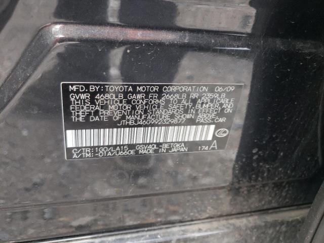 Photo 10 from auction – 2009 LEXUS ES 350 with VIN JTHBJ46G992329877