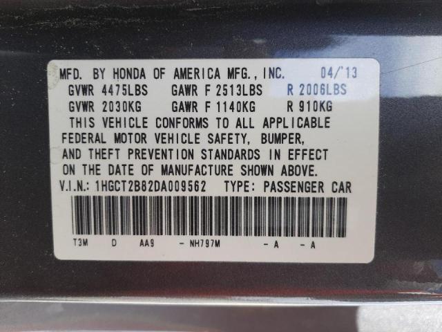 Photo 10 from auction – 2013 HONDA ACCORD EXL with VIN 1HGCT2B82DA009562