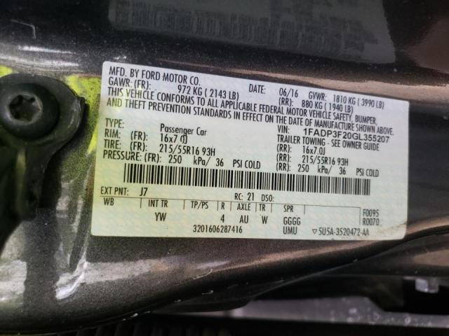 Photo 10 from auction – 2016 FORD FOCUS SE with VIN 1FADP3F20GL355207