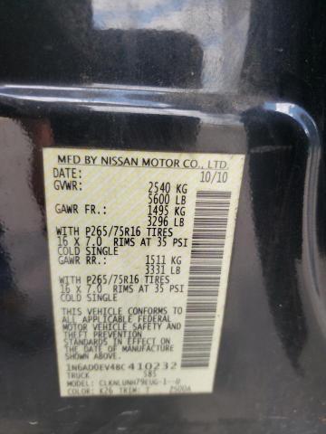 Photo 10 from auction – 2011 NISSAN FRONTIER S with VIN 1N6AD0EV4BC410232