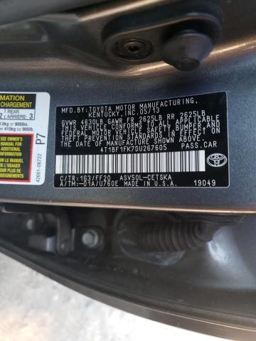 Photo 10 from auction – 2013 TOYOTA CAMRY L with VIN 4T1BF1FK7DU267605