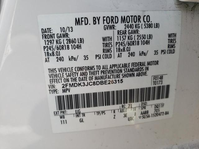 Photo 10 from auction – 2013 FORD EDGE SEL with VIN 2FMDK3JC8DBE26315