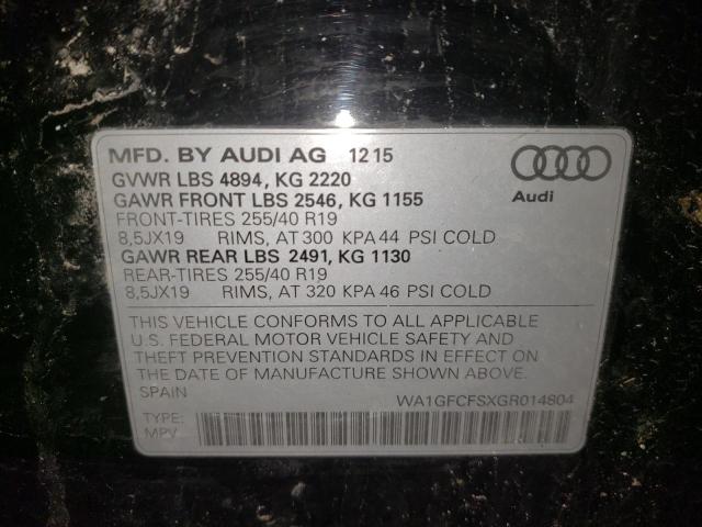 Photo 10 from auction – 2016 AUDI Q3 PRESTIG with VIN WA1GFCFSXGR014804