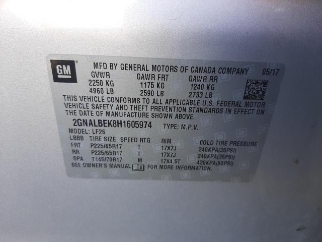 Photo 10 from auction – 2017 CHEVROLET EQUINOX LS with VIN 2GNALBEK8H1605974