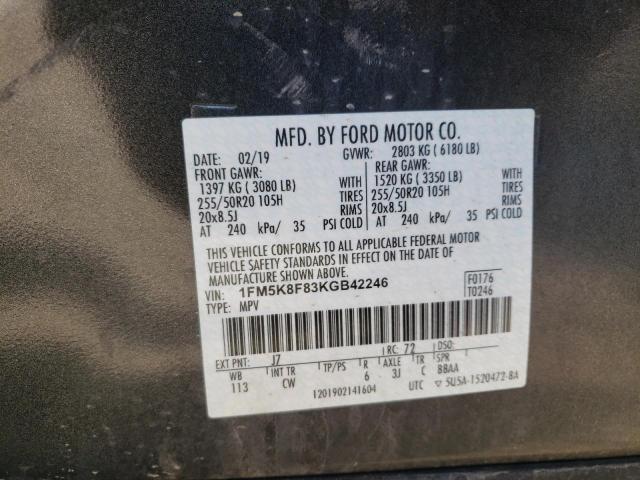 Photo 10 from auction – 2019 FORD EXPLORER L with VIN 1FM5K8F83KGB42246