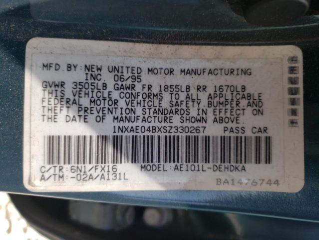 Photo 10 from auction – 1995 TOYOTA COROLLA with VIN 1NXAE04BXSZ330267