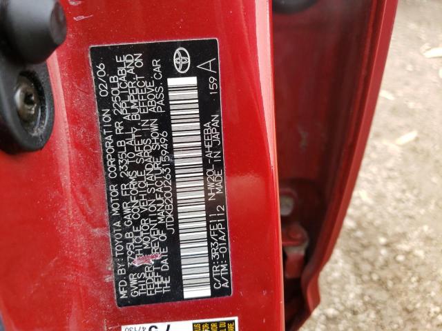 Photo 10 from auction – 2006 TOYOTA PRIUS with VIN JTDKB20U263159496