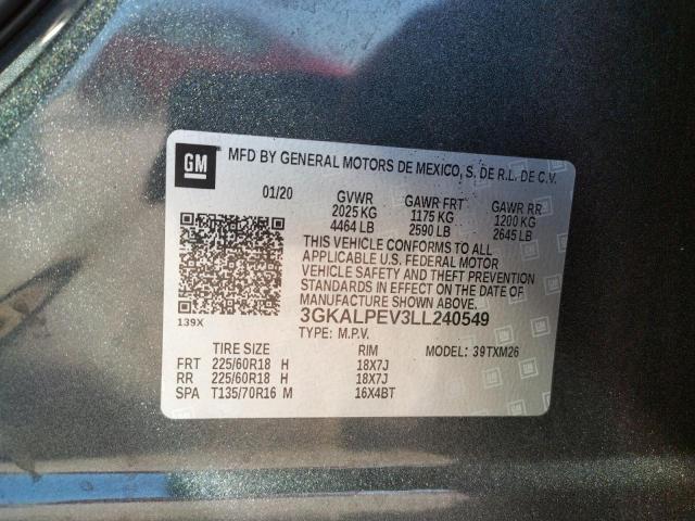 Photo 10 from auction – 2020 GMC TERRAIN SL with VIN 3GKALPEV3LL240549