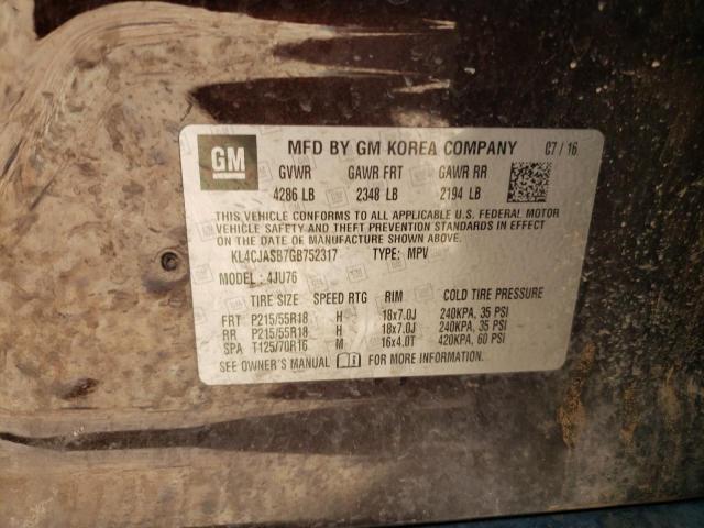 Photo 10 from auction – 2016 BUICK ENCORE with VIN KL4CJASB7GB752317