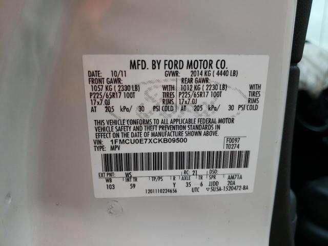 Photo 10 from auction – 2012 FORD ESCAPE LIM with VIN 1FMCU0E7XCKB09500
