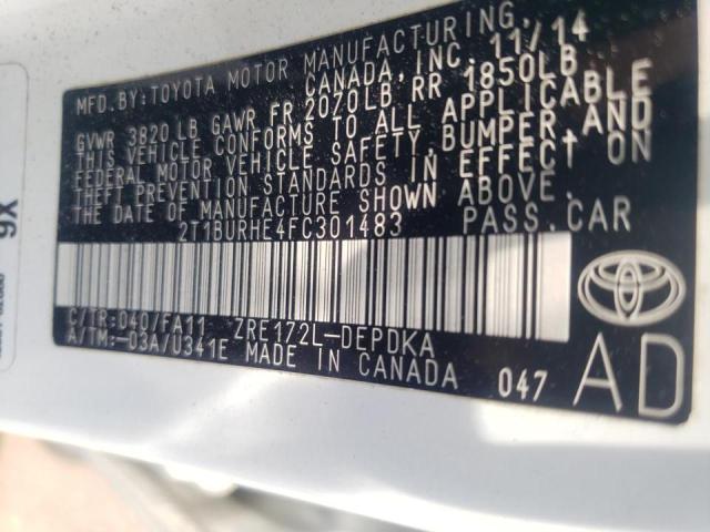Photo 10 from auction – 2015 TOYOTA COROLLA L with VIN 2T1BURHE4FC301483