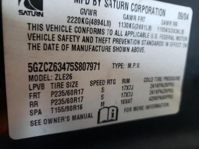 Photo 10 from auction – 2005 SATURN VUE with VIN 5GZCZ63475S807971