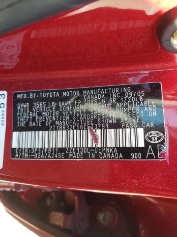 Photo 10 from auction – 2006 TOYOTA COROLLA CE with VIN 2T1BR32E56C573791