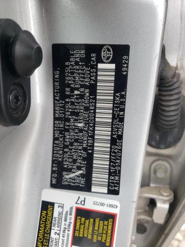Photo 10 from auction – 2012 TOYOTA CAMRY BASE with VIN 4T1BF1FK4CU048521