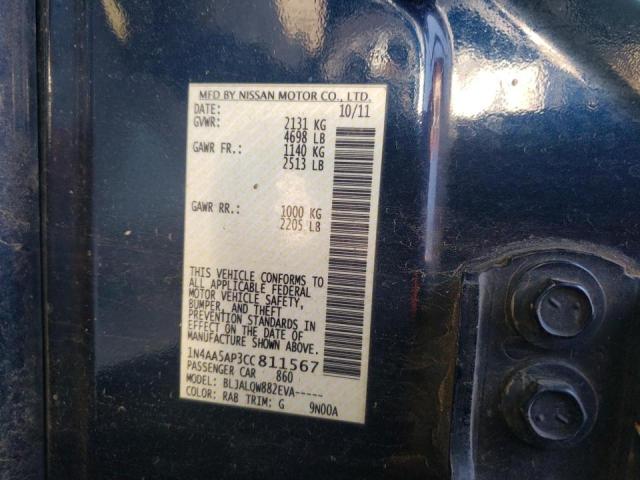 Photo 10 from auction – 2012 NISSAN MAXIMA S with VIN 1N4AA5AP3CC811567