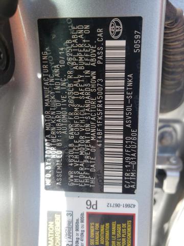 Photo 10 from auction – 2015 TOYOTA CAMRY LE with VIN 4T4BF1FK5FR450073