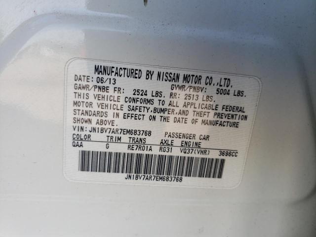 Photo 10 from auction – 2014 INFINITI Q50 BASE with VIN JN1BV7AR7EM683768
