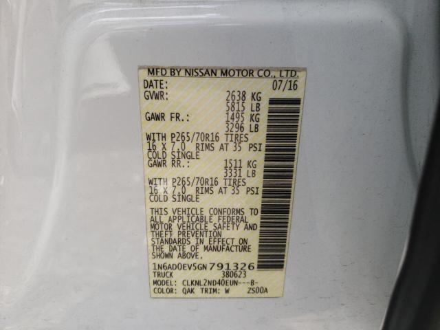Photo 10 from auction – 2016 NISSAN FRONTIER S with VIN 1N6AD0EV5GN791326