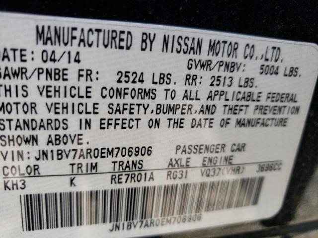 Photo 10 from auction – 2014 INFINITI Q50 BASE with VIN JN1BV7AR0EM706906