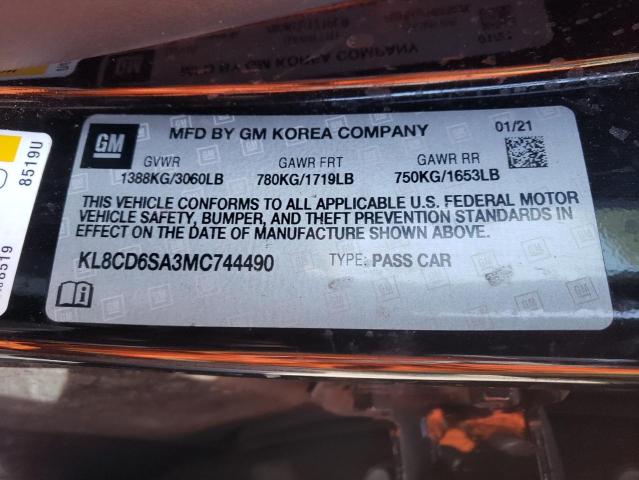 Photo 10 from auction – 2021 CHEVROLET SPARK 1LT with VIN KL8CD6SA3MC744490