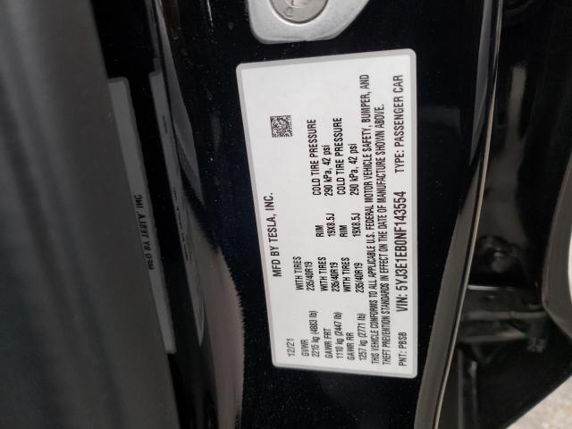 Photo 10 from auction – 2022 TESLA MODEL 3 with VIN 5YJ3E1EB0NF143554
