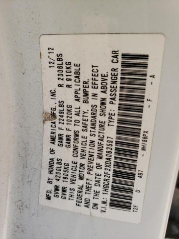 Photo 10 from auction – 2013 HONDA ACCORD LX with VIN 1HGCR2F3XDA083597