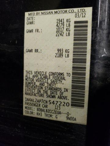 Photo 10 from auction – 2012 NISSAN ALTIMA BAS with VIN 1N4AL2AP7CN547220