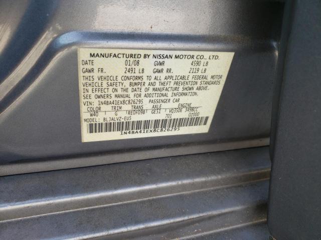 Photo 10 from auction – 2008 NISSAN MAXIMA SE with VIN 1N4BA41EX8C826295