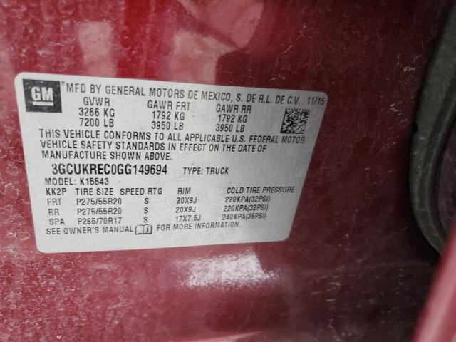 Zdjęcie 10 z aukcji – 2016 CHEVROLET SILVERADO z VIN 3GCUKREC0GG149694