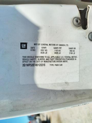 Photo 10 from auction – 2004 CHEVROLET IMPALA with VIN 2G1WF52E749120316
