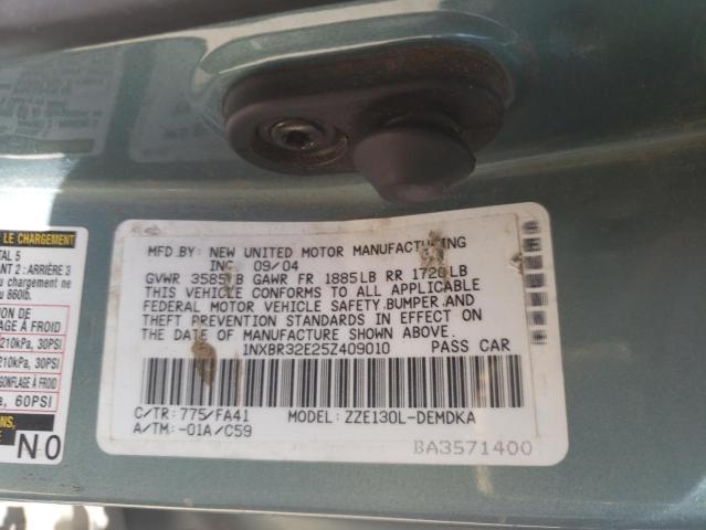 Photo 10 from auction – 2005 TOYOTA COROLLA with VIN 1NXBR32E25Z409010