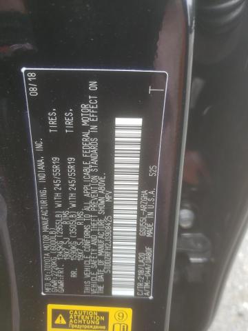 Photo 10 from auction – 2018 TOYOTA HIGHLANDER with VIN 5TDDZRFH2JS908425