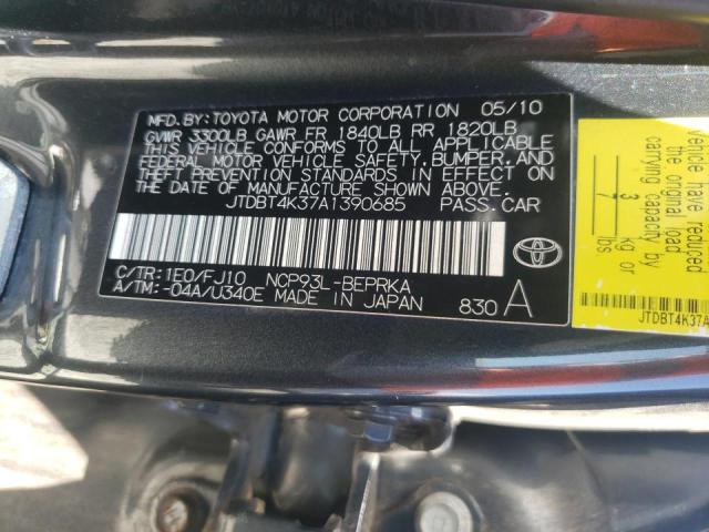 Photo 10 from auction – 2010 TOYOTA YARIS with VIN JTDBT4K37A1390685