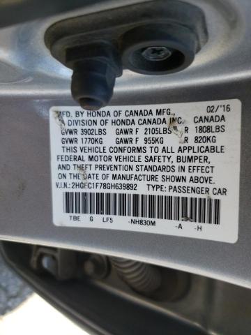 Photo 10 from auction – 2016 HONDA CIVIC EXL with VIN 2HGFC1F78GH639892