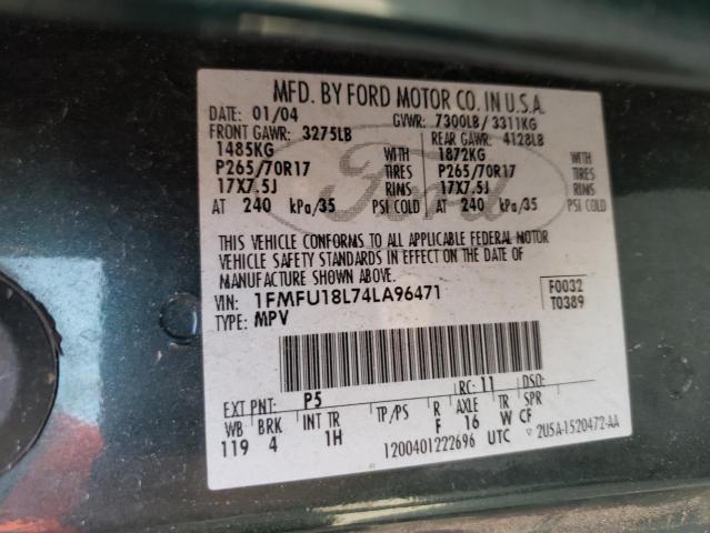Photo 10 from auction – 2004 FORD EXPEDITION with VIN 1FMFU18L74LA96471