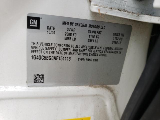 Photo 10 from auction – 2010 BUICK LACROSSE C with VIN 1G4GC5EG0AF151116