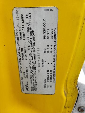Photo 10 from auction – 1992 GMC TYPHOON with VIN 1GDCT18Z4N0812191