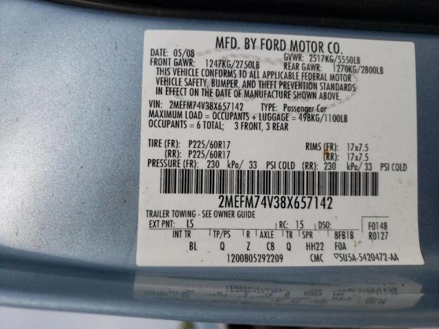 Photo 10 from auction – 2008 MERCURY GRAND MARQ with VIN 2MEFM74V38X657142
