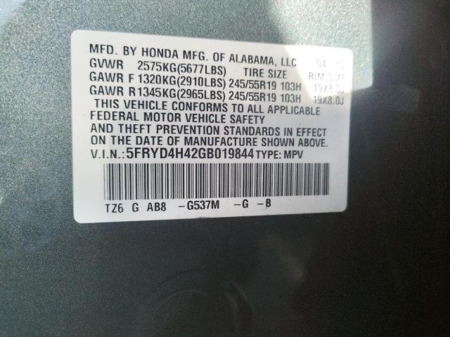 Photo 10 from auction – 2016 ACURA MDX TECHNO with VIN 5FRYD4H42GB019844