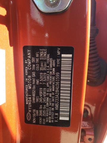 Photo 10 from auction – 2017 HYUNDAI TUCSON LIM with VIN KM8J33A28HU361599
