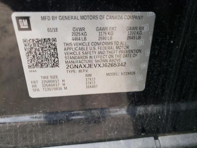 Photo 10 from auction – 2018 CHEVROLET EQUINOX LT with VIN 2GNAXJEVXJ6265342