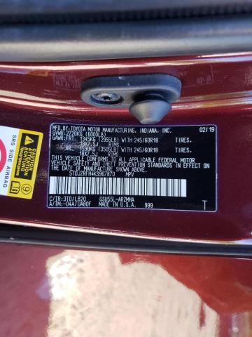 Photo 10 from auction – 2019 TOYOTA HIGHLANDER with VIN 5TDJZRFH4KS967870